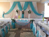 оформление свадебного зала в бирюзовом цвете