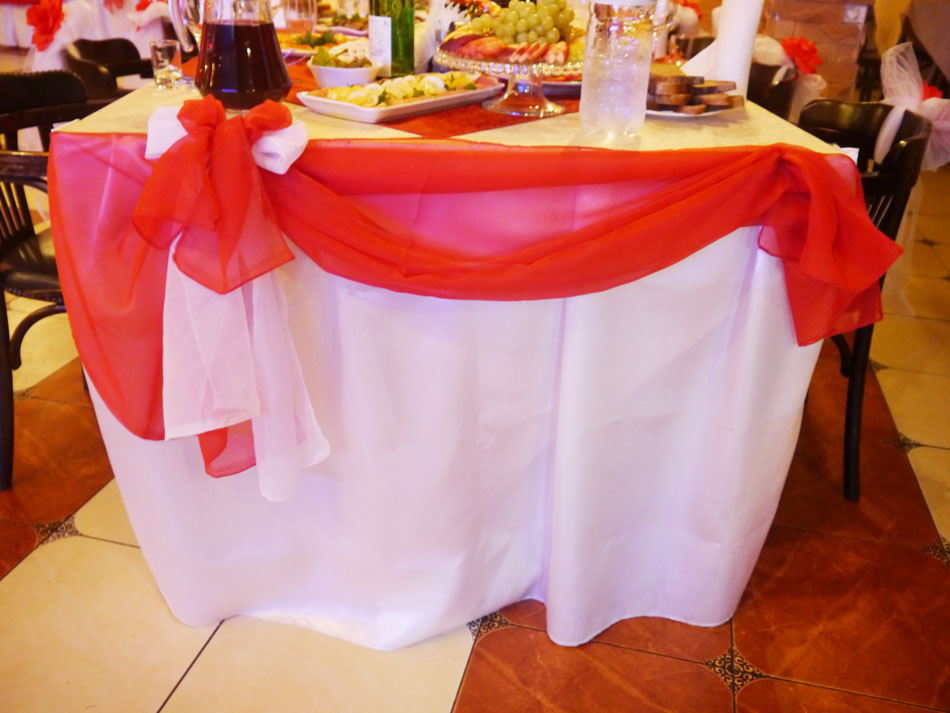 оформление свадебного зала в красном цвете ресторан Шале г. Солигорск 8842
